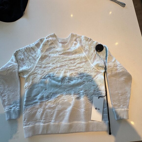 NWT lululemon lab Textured Jacquard Sweater SZ XS Catena Jacquard Light Chrome - Picture 2 of 6